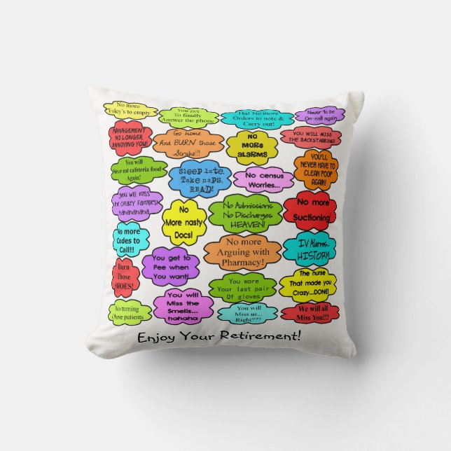 Funny Remoe Zurse Pillow Co-Worker Thoughts Kussen (Voorkant)