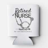 Funny Remoe Zuster wil geen pensioen zien Blikjeskoeler (Achterkant)