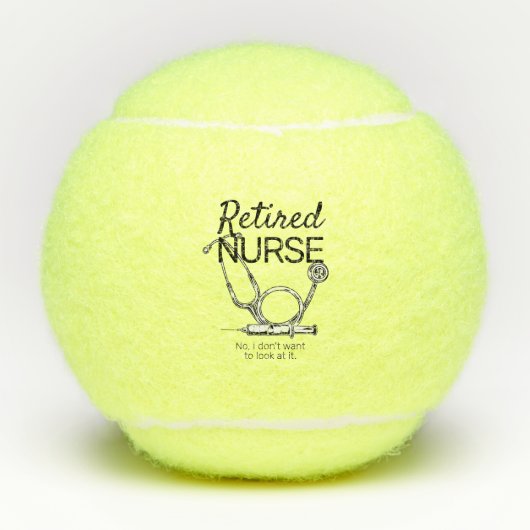 Funny Remoe Zuster wil geen pensioen zien Tennisballen (Voorkant)