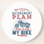 Funny Remoer Retirement Plan Ride My Bike Zandsteen Onderzetter<br><div class="desc">Ja, ik heb een pensioenplan. Ik ben van plan mijn bike te rijden. Grappig ontwerp voor degenen die van het rijden op een motorfiets, een motorfiets op de weg over land en op de weg houden. en retro-koopwaar voor de veteranenbiker met pensioen. Ideaal voor gepensioneerde collega's, collega's, baas, kantoormanager, detailhandelaar,...</div>