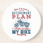 Funny Remoer Retirement Plan Ride My Bike Zandsteen Onderzetter (Voorkant)