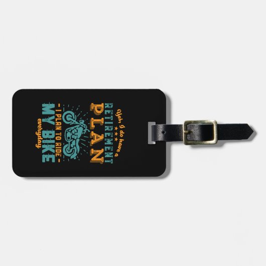 Funny Remotorcycle - pensioenplan voor bejaarde bi Bagagelabel (Voorkant horizontaal)