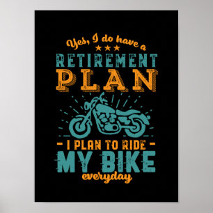 Funny Remotorcycle - pensioenplan voor bejaarde bi Poster