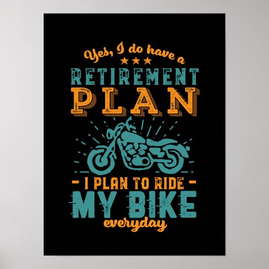 Funny Remotorcycle - pensioenplan voor bejaarde bi Poster (Voorkant)
