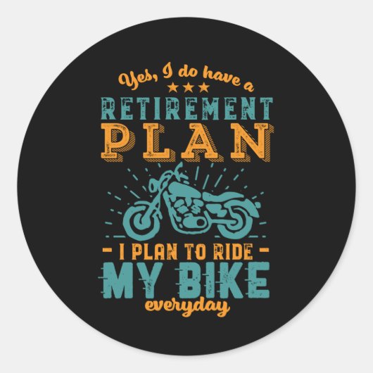 Funny Remotorcycle - pensioenplan voor bejaarde bi Ronde Sticker (Voorkant)