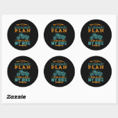 Funny Remotorcycle - pensioenplan voor bejaarde bi Ronde Sticker (Vel)