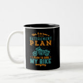 Funny Remotorcycle - pensioenplan voor bejaarde bi Tweekleurige Koffiemok (Links)