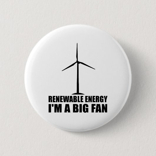 Funny Renewable Energy Environmental Gift Cool Win Ronde Button 5,7 Cm (Voorkant)