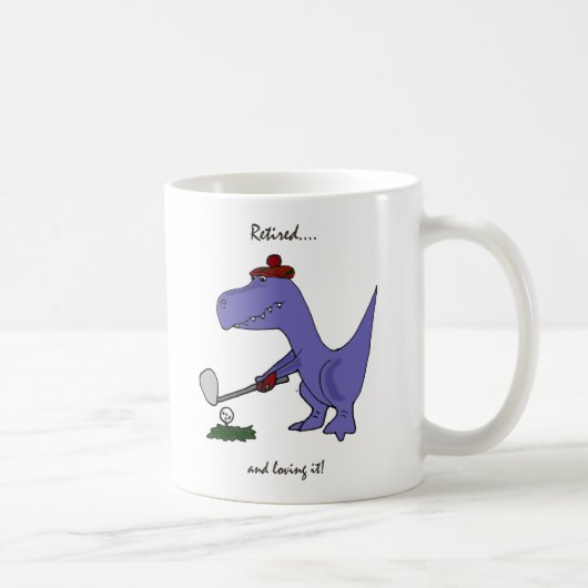 Funny Reolder T-Rex Dinosaur Golfing Koffiemok (Rechts)