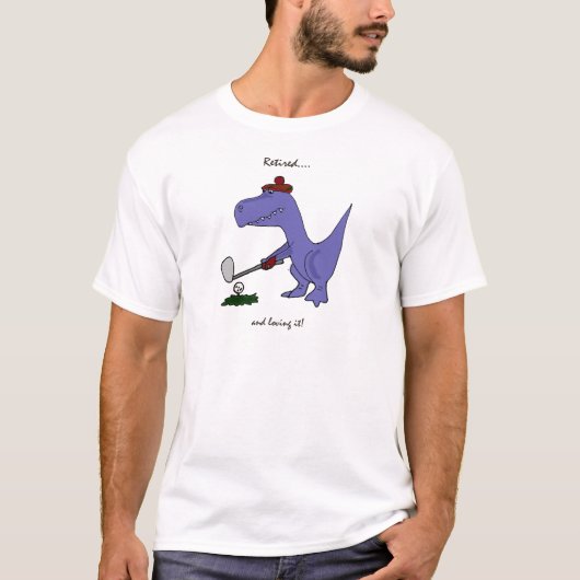 Funny Reolder T-Rex Dinosaur Golfing T-shirt (Voorkant)