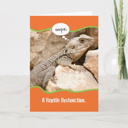 Funny Reptile Dysfunction Belated Birthday Kaart (Voorkant)
