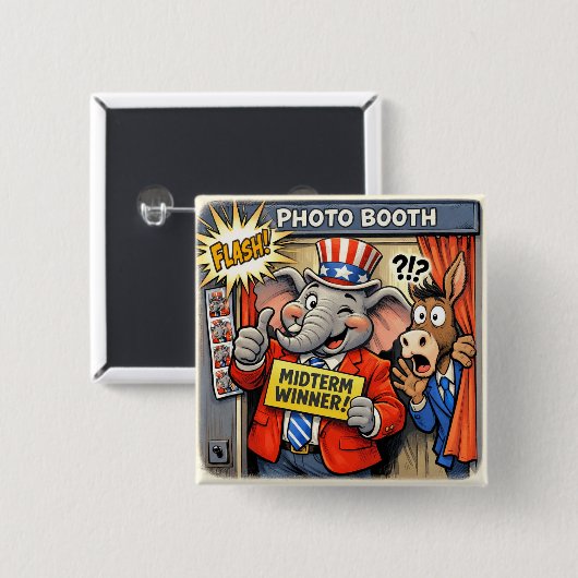 Funny Republican Elephant Mid-Term Election Button (Voorkant /achterkant)