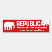 Funny Republican Welfare #4 Bumpersticker (Voorkant)