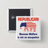 Funny Republican - Welzijn Vierkante Button 5,1 Cm (Voorkant /achterkant)