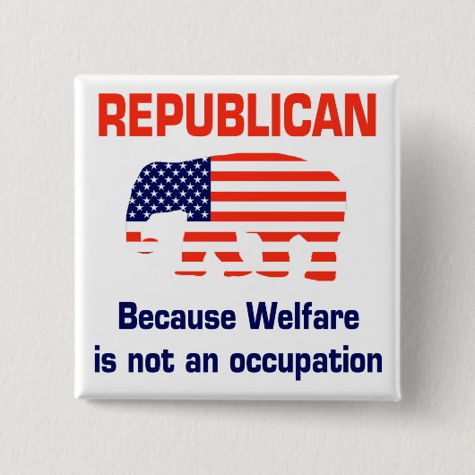 Funny Republican - Welzijn Vierkante Button 5,1 Cm (Voorkant)