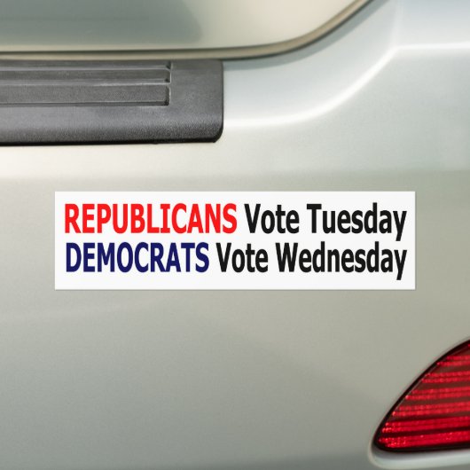 Funny Republicans Stemmen dinsdag Bumpersticker (Op auto)