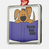 Funny Rescue Dog Reading Rescue Book Metalen Ornament (Links)