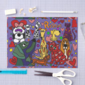 Funny Rescue Dogs and Cats Love Abstract Tissuepapier (Craft)