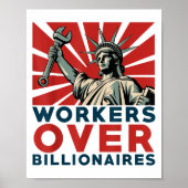 Funny Resist Anti Billionaire Workers Over Billion Poster (Voorkant)