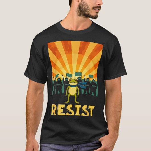 Funny Resist Portland Frog Protest  T-shirt (Voorkant)