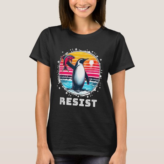 Funny Resist Shirt Weersta Pinguïns Protest Tegen (Voorkant)
