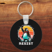 Funny Resist Shirt Weersta Pinguïns Protest Tegen Sleutelhanger (Voorkant)