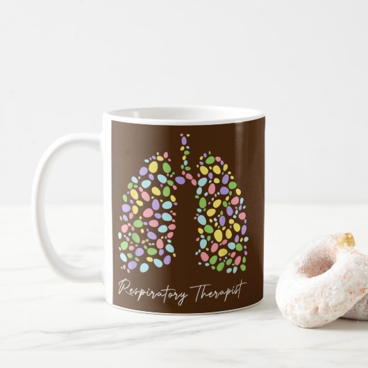 Funny Respiratory Therapist Therapy Lung Happy Koffiemok (Met donut)