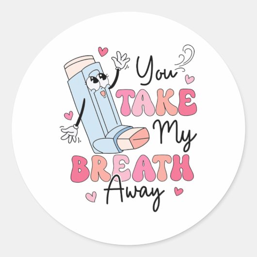 Funny Respiratory Valentijnsdag RT Lung Squad Val Ronde Sticker (Voorkant)