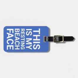 Funny Resting Beach Face | Blauw reizen Bagagelabel