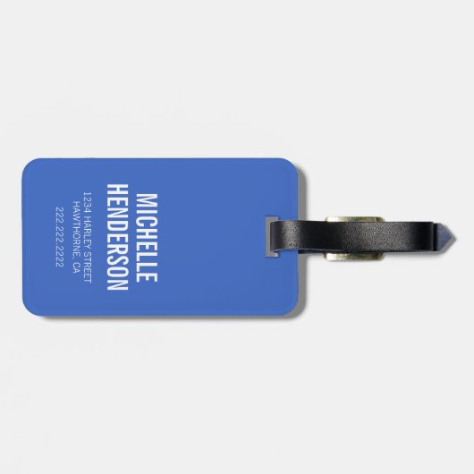 Funny Resting Beach Face | Blauw reizen Bagagelabel (Achterkant horizontaal)