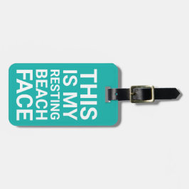 Funny Resting Beach Face | Blauwgroen reizen Bagagelabel