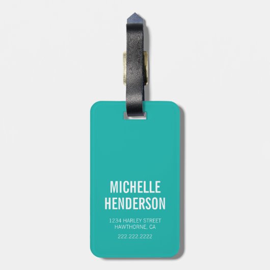 Funny Resting Beach Face | Blauwgroen reizen Bagagelabel (Achterkant verticaal)