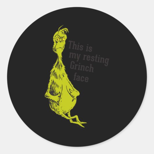 Funny Resting Face Ronde Sticker (Voorkant)