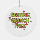 Funny 'Resting Grinch Face' Christmas Decor Keramisch Ornament (Achterkant)