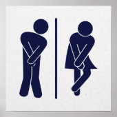 Funny Restroom Sign. Poster (Voorkant)