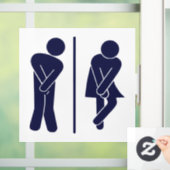 Funny Restroom Sign. Raamsticker (Huis)