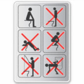 Funny Restroom Sign. Sticker (Voorkant)