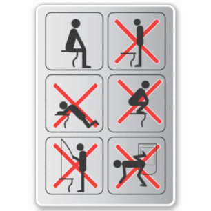 Funny Restroom Sign. Sticker