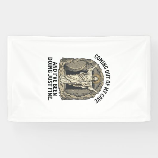 Funny Resurrection Cave Vintage Gravure Shirt De Spandoek (Horizontaal)