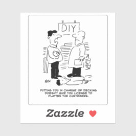 Funny Retail Store Cartoon. Sticker