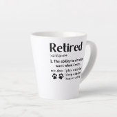 Funny Retired definition dog mom dad Paw lovers Latte Mok (Rechterhoek)