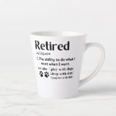 Funny Retired definition dog mom dad Paw lovers Latte Mok (Rechts)