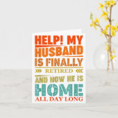 Funny Retired Husband Retirement Quote For A Wife  Kaart (Gele Bloem)