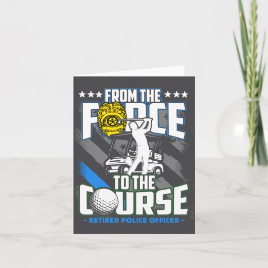 Funny Retired Lice Officer Golf Retirement Gift  Kaart (Voorkant)