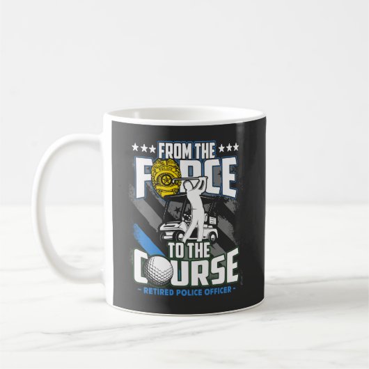 Funny Retired Police Officer Golf Retiération Gift Koffiemok (Links)