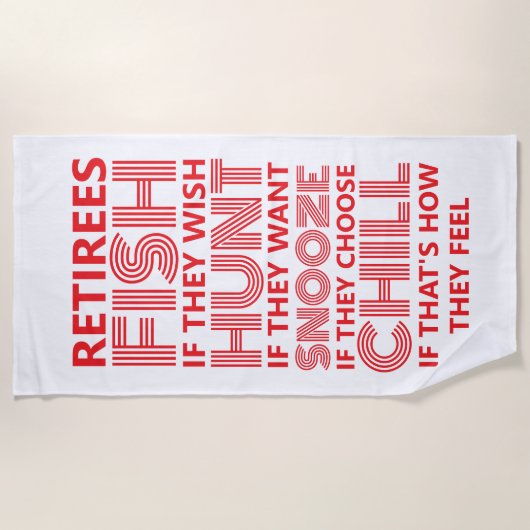 funny retiree strandlaken (Voorkant)