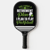 Funny Retirement Black en Green Monogram Pickleball Paddle (Achterkant)
