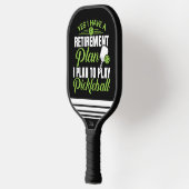 Funny Retirement Black en Green Monogram Pickleball Paddle (Links)