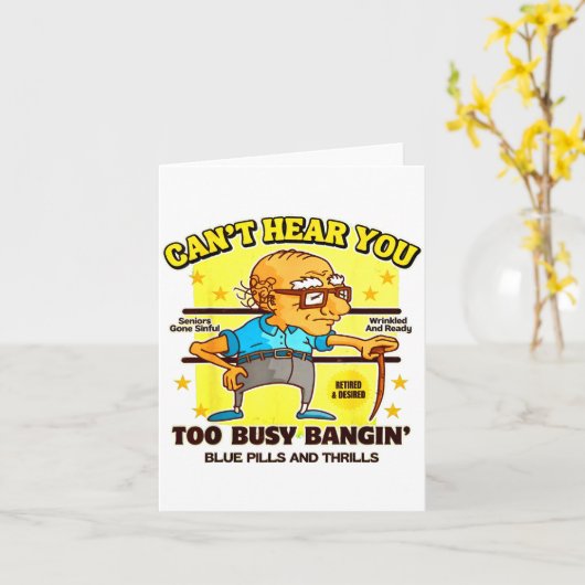 Funny Retirement Bold Inappropriate Funny Gag Gift Kaart (Gele Bloem)