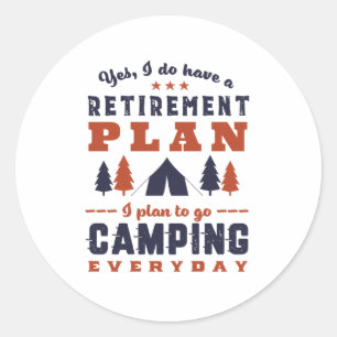 Funny Retirement Camping and Hiking Ronde Sticker
